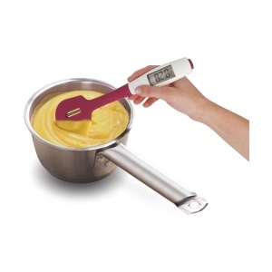 Spatula din silicon Metaltex cu termometru digital, alba, 22,8 x 12,4 x 3,8 cm - Img 4