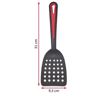 Spatule Westmark, rezistente la caldura pana la 270 degC/ 518 degF, suprafata larga de contact si margine special aplatizata, plastic, galant, negru/rosu, 29372275 - Img 5
