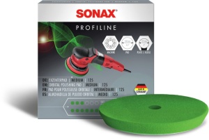 Sponge de Polish SONAX ExzenterPad medium 125 mm, densitate medie, usor de utilizat