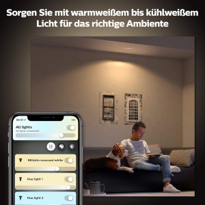 Spot LED Philips Hue Milliskin, Alb, 400lm, 3 bucati, Aluminiu - Img 4