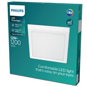 Spot LED Philips Slim Surface, 12W, lumina calda 2700K, patrat, alb - Img 6