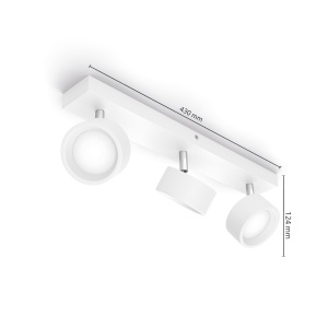 Spoturi LED Philips Bracia 3-flammige Alb Lumina Calda Economie Energie - Img 2
