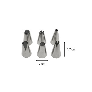 Spritzbeutel Zenker 9918250, 32 cm, 6 tulle din otel inoxidabil, 3 tulle din plastic - Img 2