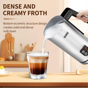 Spumant de lapte YASHE, spumant de lapte electric de 240 ml, spumant de lapte din otel inoxidabil 4 in 1, acoperire antiaderenta, pentru latte macchiato, cappuccino si cacao, rapid si usor de curatat - Img 3