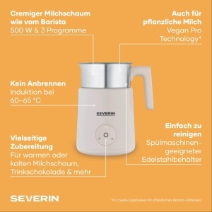 Spumator de lapte Severin SM 3589, 220 ml, inductie, bej - Img 3