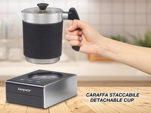 Spumator lapte Beper BB.200, 650W, 500ml, temperaturi ajustabile, negruargintiu - Img 5