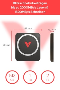 SSD Extern Verbatim Snapback 512GB MagSafe USB 3.2 Gen 2x2 Mocha - Img 2