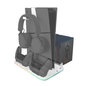 Stand multifunctional pentru PS5 Mars Gaming MPS5-B2, cu racire, RGB si suport pentru casti - Img 1