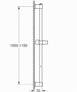 Stanga de dus GROHE Vitalio 115 cm, crom, montare rapida, fara gauri - Img 2