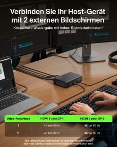 Statie de andocare Belkin Connect 14-in-1, 140W, 2 monitoare 4K, USB-C - Img 4
