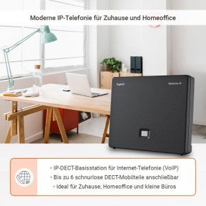 Statie de baza IP Gigaset BasicLine pentru telefonie, neagra, suporta 6 mobilte - Img 2