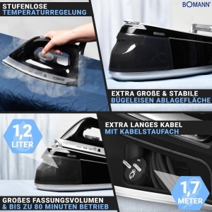 Statie de calcat Bomann DBS 6034 CB, 3.5 bar, 2400W, rezervor 1.2L - Img 7