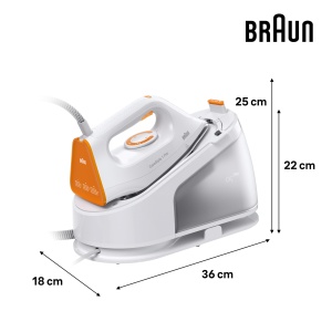 Statie de calcat Braun CareStyle 1 Pro IS 1511 WH, 2200 W, 1,7 l, AlbPortocalie - Img 3