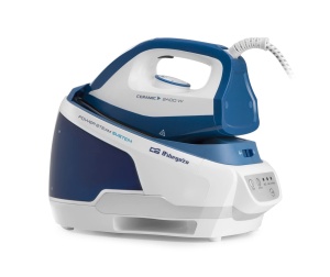 Statie de calcat Orbegozo VP 8600, 2400 W, rezervor 2 l, alb si albastru