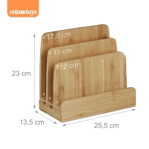 Statie de incarcare din bambus Relaxdays, 5 dispozitive, 23 x 25,5 x 13,5 cm - Img 4