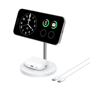 Statie de incarcare wireless Anker MagGo 15W, 2-in-1, pentru iPhone si AirPods