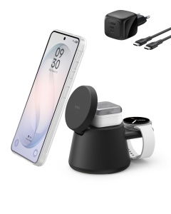 Statie de incarcare wireless Belkin UltraCharge 3-in-1, 25W, Negru