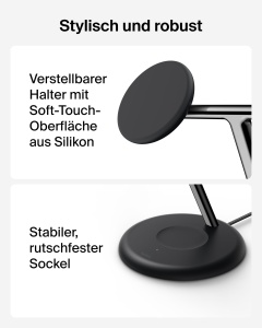 Statie de incarcare wireless Belkin UltraCharge 3-in-1, 25W, negru - Img 3