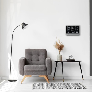 Statie Meteo Bresser ClimateTemp NDH-NEO, Display Elegant, Culoare ArgintieNeagra, Cu Senzor Exterior - Img 2