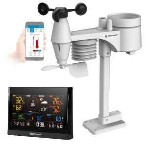 Statie meteo Bresser WLAN Comfort 7-in-1 cu senzor profesional si display color 57 inch Negru