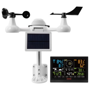 Statie meteo solara VEVOR Profi 7-in-1, Wi-Fi, display 7.5 inch, senzor exterior - Img 4