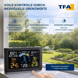Statie meteo TFA Dostmann Spring Breeze, cu display colorat, neagra - Img 3