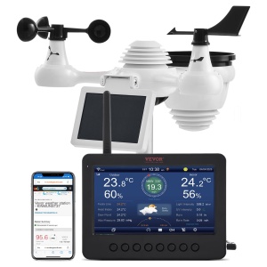 Statie meteo VEVOR YT60233 7-in-1 Wi-Fi Display TFT 73 inch Senzor solar