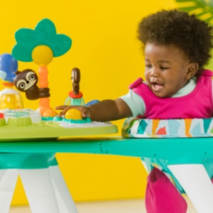 Station de joaca Bright Starts Around We Go Tropic Cool 2-in-1, Verde, cu 10 activitati - Img 12