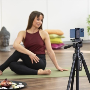 Stativ foto Hama Action 153 3D, 60-153 cm, cu suport pentru smartphone, negru - Img 3