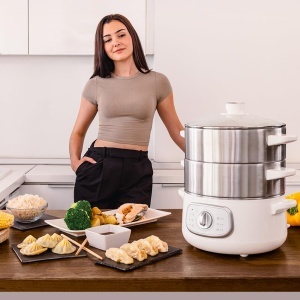 Steamer electric Cecotec Vapovita Steelpot, 1300W, 10L, inox - Img 2