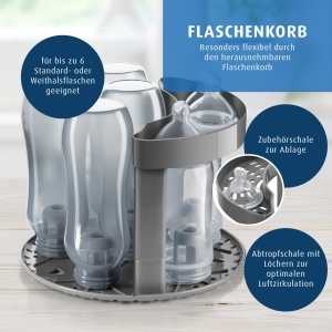 Sterilizator de biberon reer VapoMat S, capacitate 6 biberonase, culoare antracit - Img 4