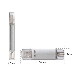 Stick USB Hama C-Laeta 128GB USB 3.2 Type-C, Viteza 40MBs, Argintiu - Img 5