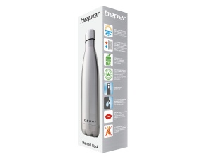 Sticla de apa Beper BI.505, 500ml, inox, argintie, izolata termic - Img 8
