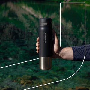 Sticla de apa Wessper cu filtru Actitex, 1000 ml, inox, negru - Img 7