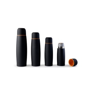 Sticla izolanta Ibili 745803, 350 ml, inox, neagra, 20 x 7 x 7 cm