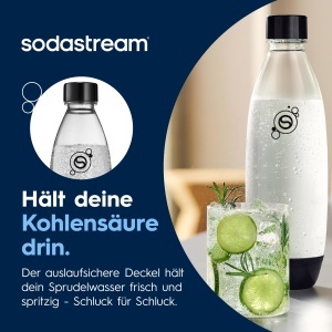 Sticla pentru apa carbogazoasa SodaStream FUSE 1L, 2 bucati, Negru - Img 5