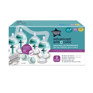 Sticla pentru bebe Tommee Tippee Anti-Kolik, 150ml si 260ml, 4 biberonase incluse - Img 2
