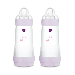 Sticla pentru bebelusi MAM Easy Start 320 ml, 2 bucati, anti-colici, roz