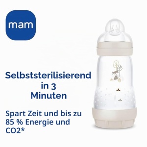 Sticla pentru bebelusi MAM Easy Start 320 ml, anti-colici, lila - Img 3