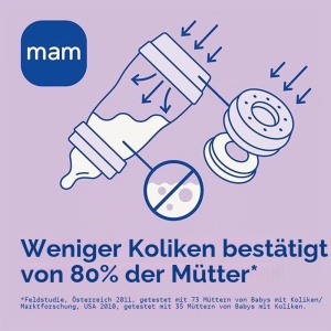 Sticla pentru bebelusi MAM Easy Start 320 ml, set 2 buc, anti-colici, lila - Img 2