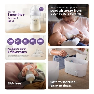 Sticla pentru bebelusi Philips AVENT Natural Response, 260 ml, 2 buc, BPA-free - Img 5