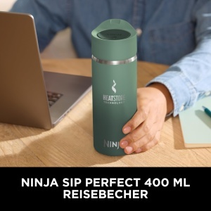 Sticla termica Ninja Sip Perfect 400 ml, verde, BPA-free, spulberatoare - Img 2