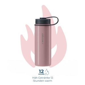 Sticla termica Wessper B3 din otel inoxidabil 500ml, Luminous Rose, 3 capace - Img 4