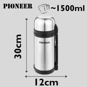 Sticla termoizolanta Pioneer 1.5L din otel inoxidabil, cu maner si capac - Img 4