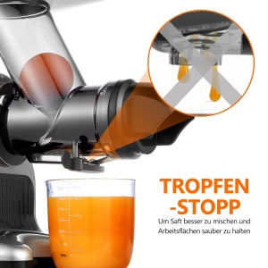 Storcator de fructe si legume AMZCHEF, 150W, 2 viteze, 80mm, alb - Img 4