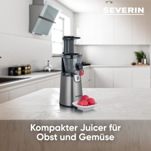 Storcator lent SEVERIN - storcator pentru suc, sorbet, inghetata, gem si multe altele, storcator electric din otel inoxidabil, usor de curatat datorita conceptului Easy-Clean, recipient de colectare de 1L, 150 wati, ES 3571 - Img 3