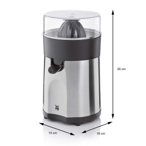 Storcator WMF Stelio, storcator electric de citrice, storcator de portocale, 85 wati, 2 conuri de presare, opritor de picurare, insertie strecuratoare, storcator electric de lamaie, otel inoxidabil mat - Img 3