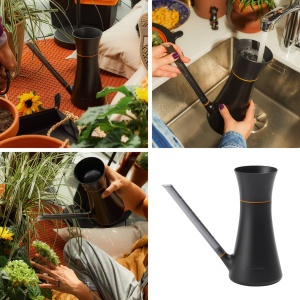Stropitoare cu capac Fiskars, 1,2 l, se poate umple fara a scoate capacul, inaltime: 25,8 cm, negru/portocaliu, 1071307 - Img 2