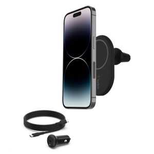 Suport auto cu incarcare wireless Belkin BoostCharge, 10W, compatibil cu iPhone 12-17