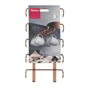 Suport cani Metaltex My-Mug montare sub raft finisaj cupru 14x28x6 cm - Img 2
